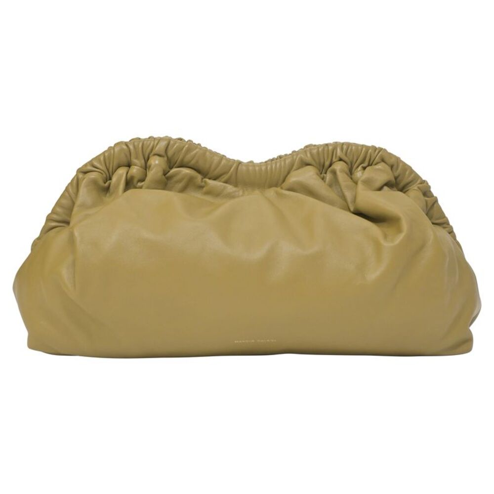 Mansur Gavriel Cloud Clutch Pomelo in Olive Leather